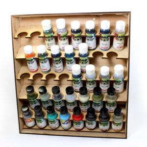 Organizer on the wall MR. Paint glass bottles 23 pieces and plastic bottles 15 pieces