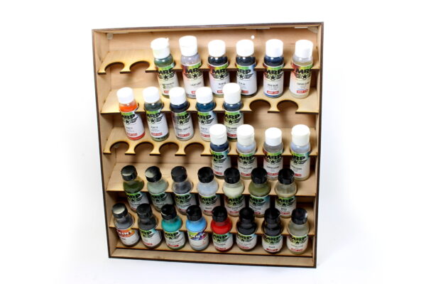 Organizer on the wall MR. Paint glass bottles 23 pieces and plastic bottles 15 pieces