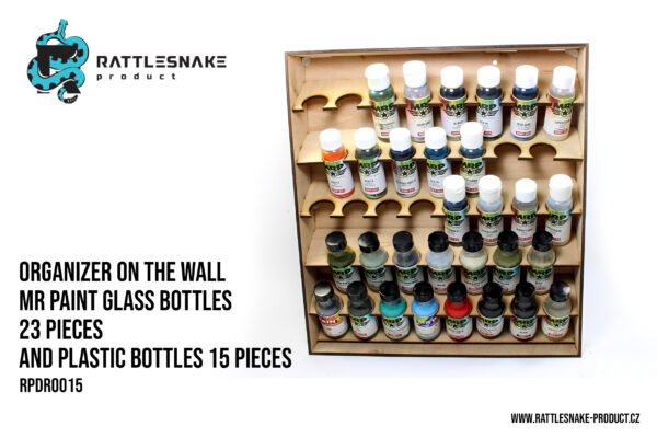 Organizer on the wall MR. Paint glass bottles 23 pieces and plastic bottles 15 pieces - Image 2