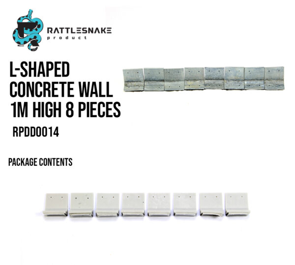 L-shaped concrete wall 1m high - Image 2