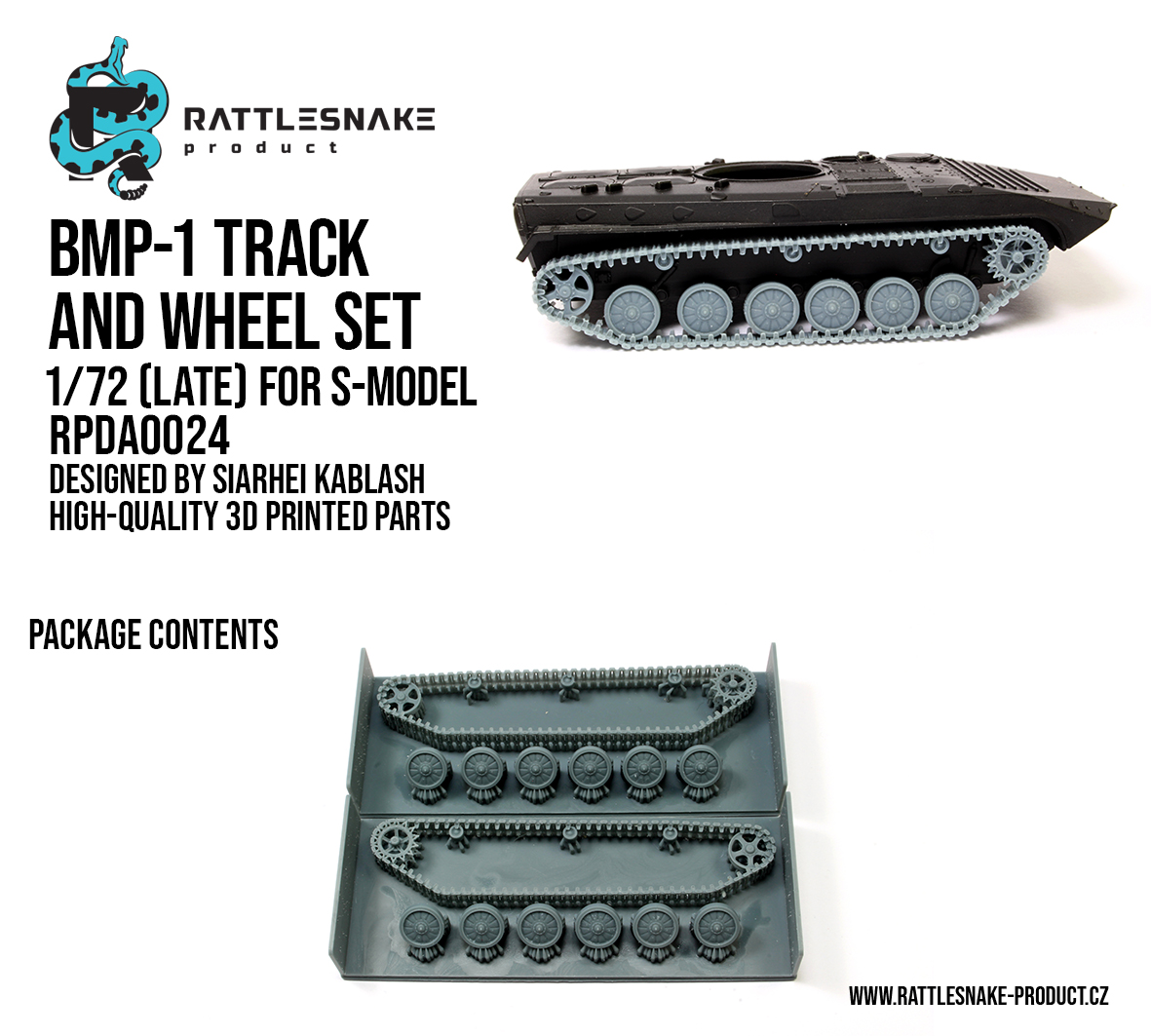 BMP-1 Track and Wheel Set 1/72 (Late) for S-Model - Image 2