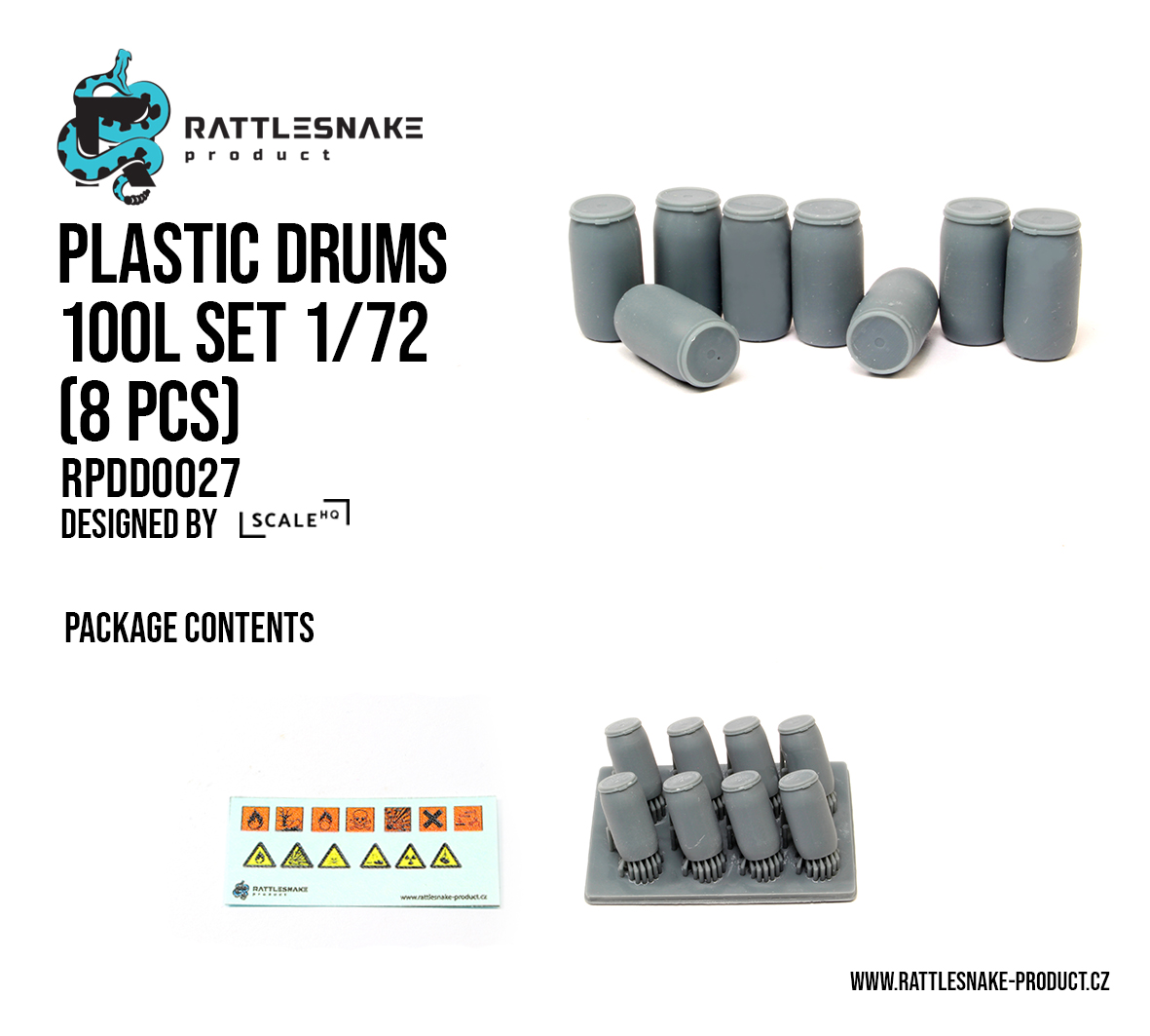 Plastic Drums 100L Set 1/72 (8 pcs) - Image 2