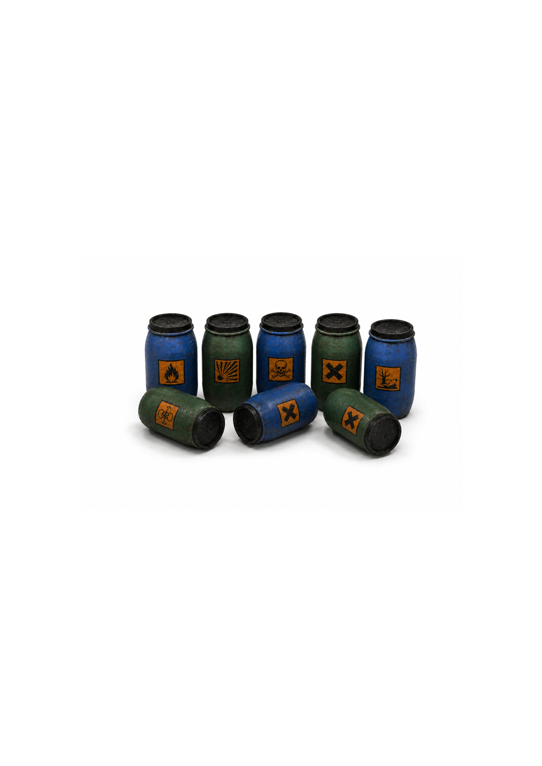 Plastic Drums 100L & 200L Set 1/72 (4+4 pcs)