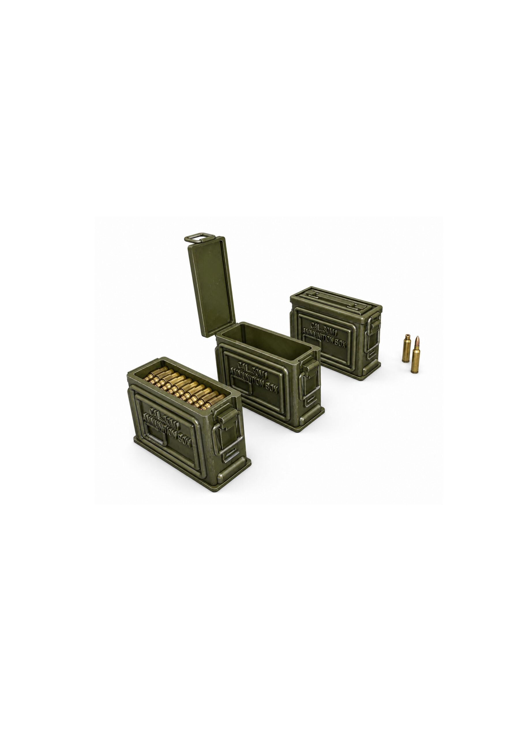 Cal. .30 Ammunition Box Set 1/72 15pcs