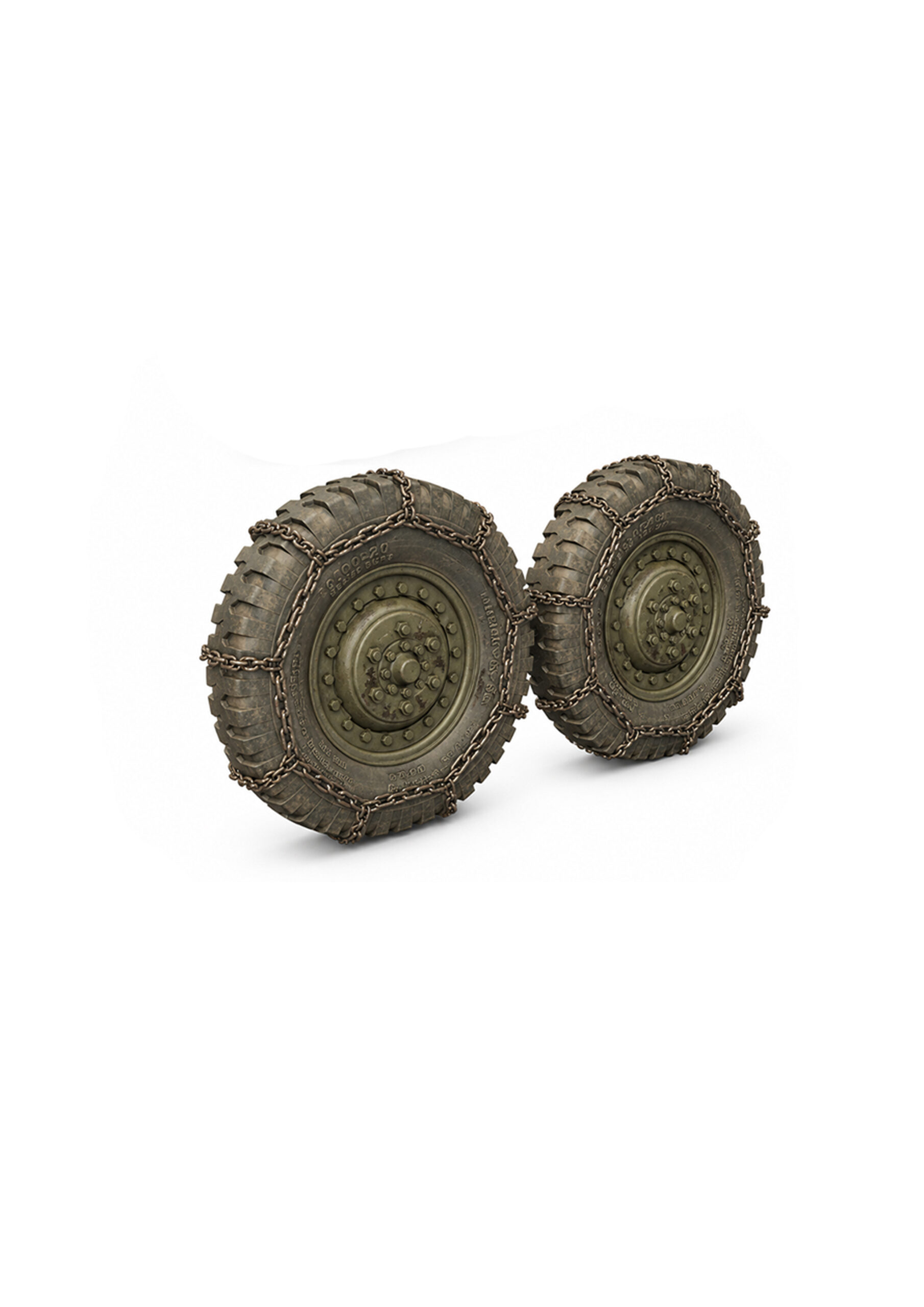 M2/M3 US Halftrack wheels set with Chains 4pcs