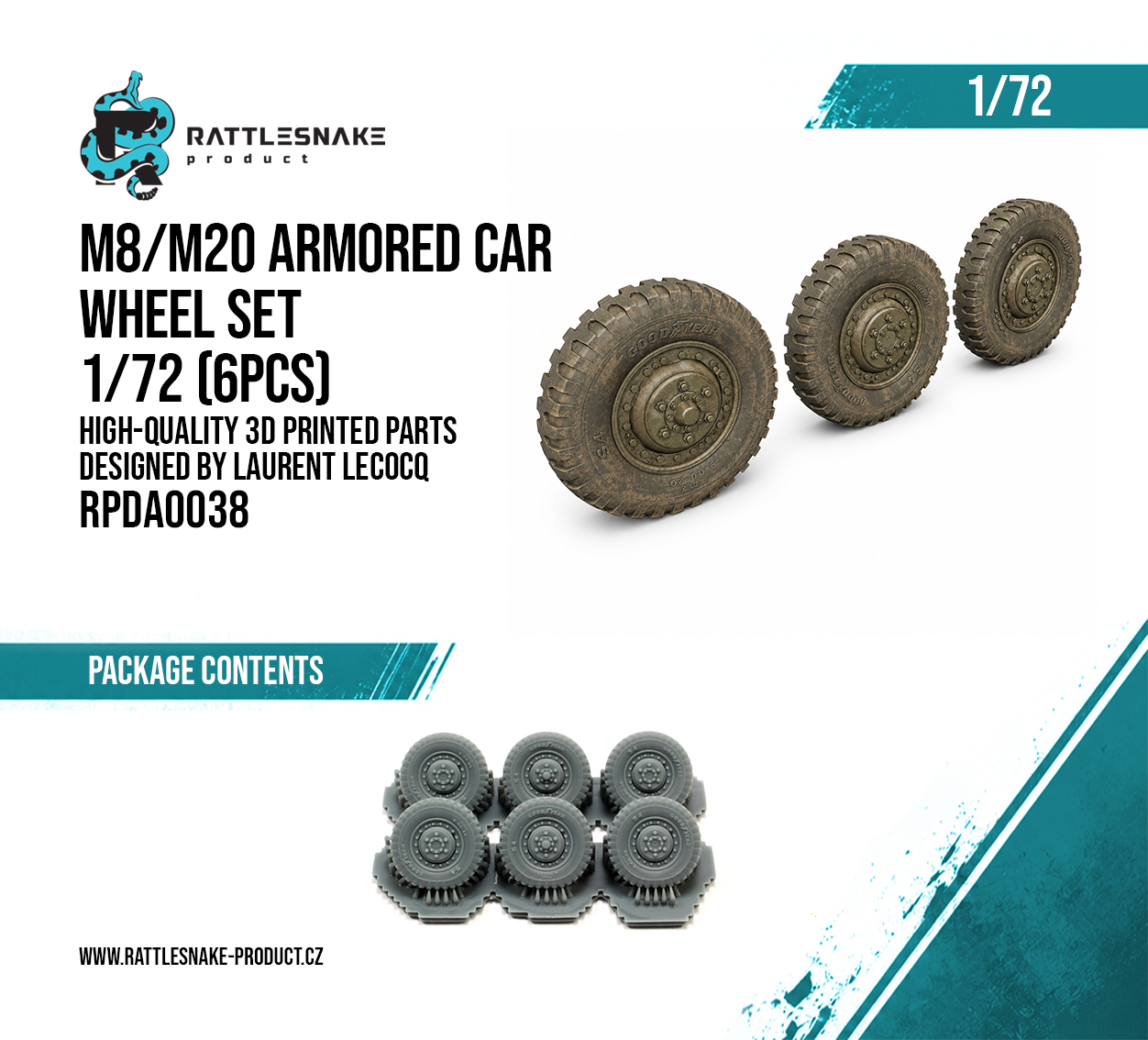 M8/M20 Armored Car Wheels set 6pcs - Image 2