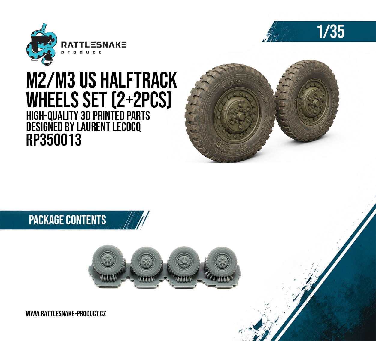 M2/M3 US Halftrack wheels set 2+2 pcs 1/35 - Image 2