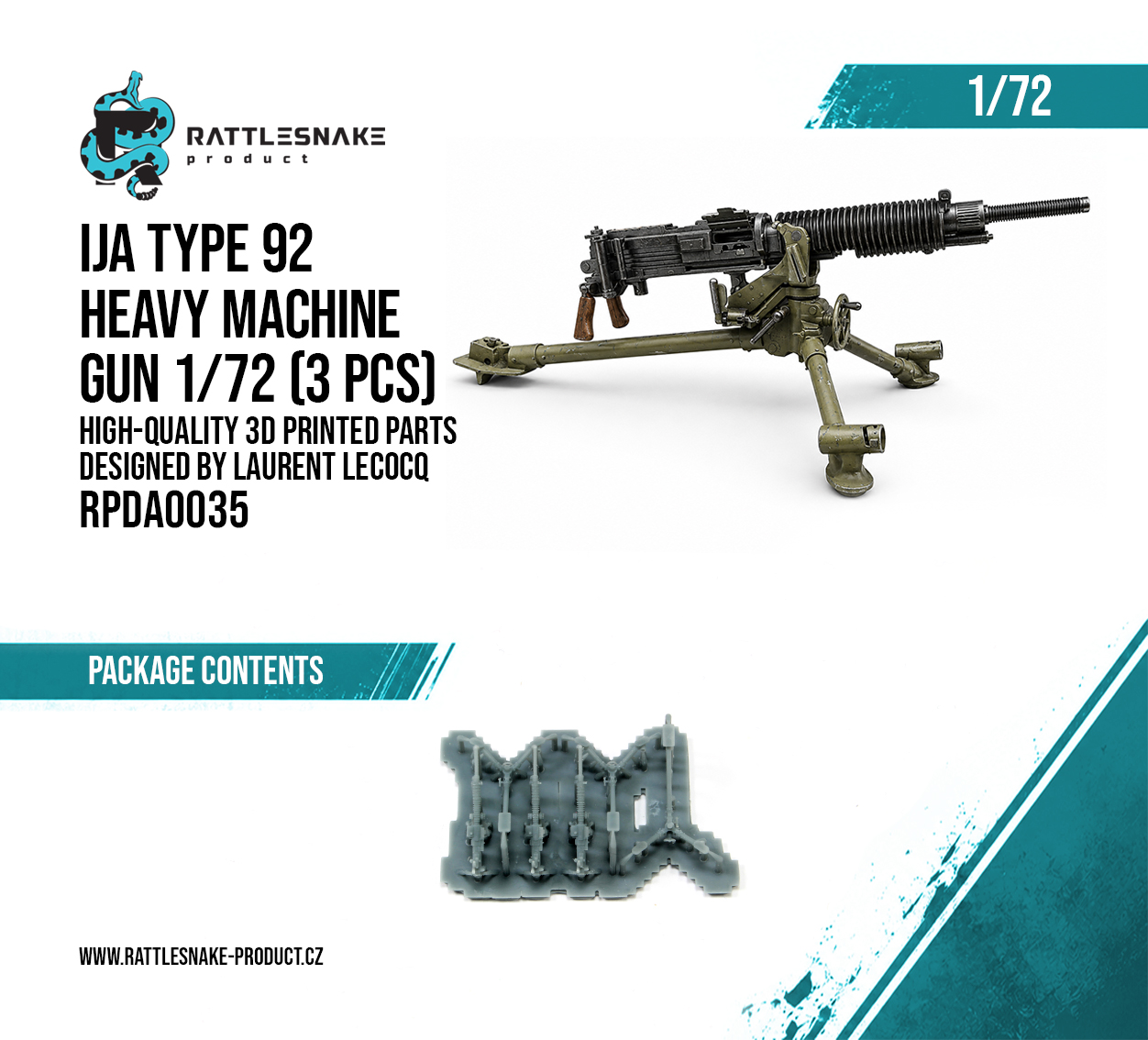 IJA Type 92 Heavy Machine Gun 1/72 3pcs - Image 2