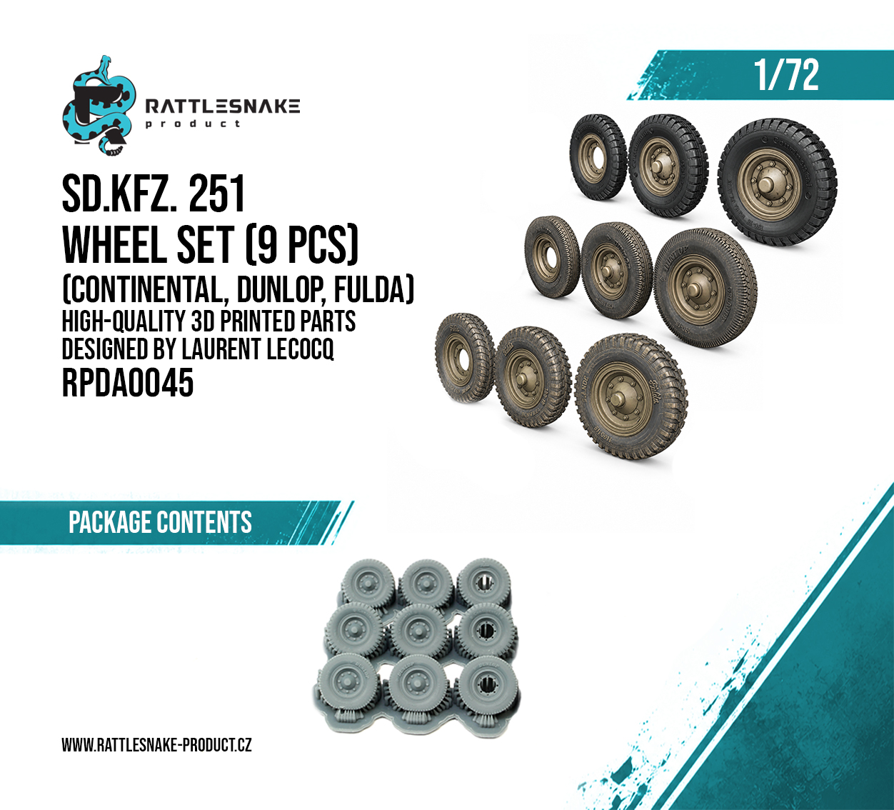 Sd.Kfz. 251 Wheel Set – Continental, Dunlop, Fulda 1/72 - Image 2