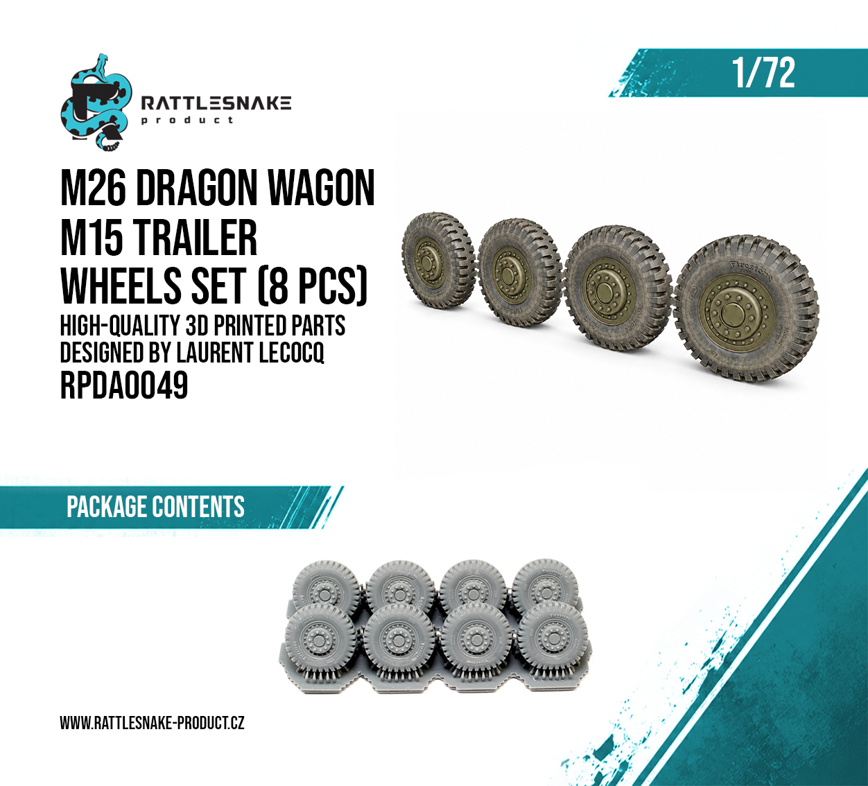 M26 Dragon Wagon M15 Trailer Wheels Set 1/72 - Image 2